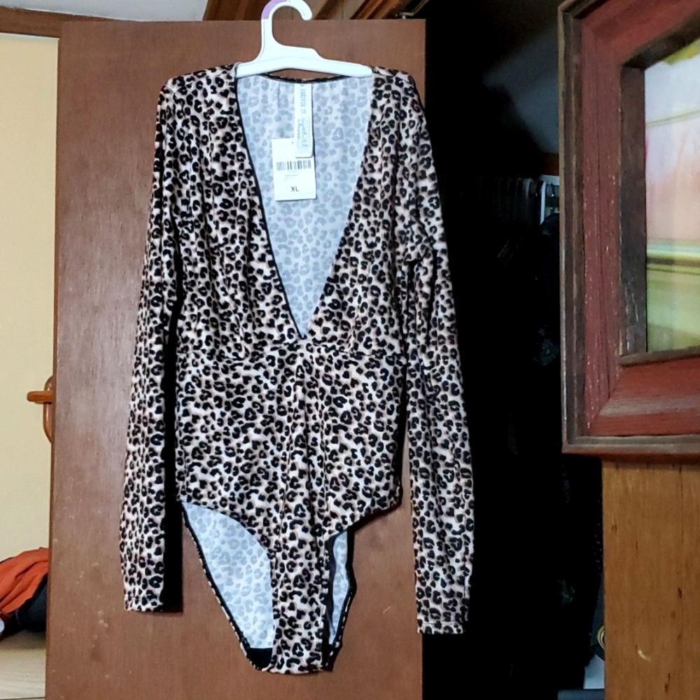 Plunge Cheetah Body Suit